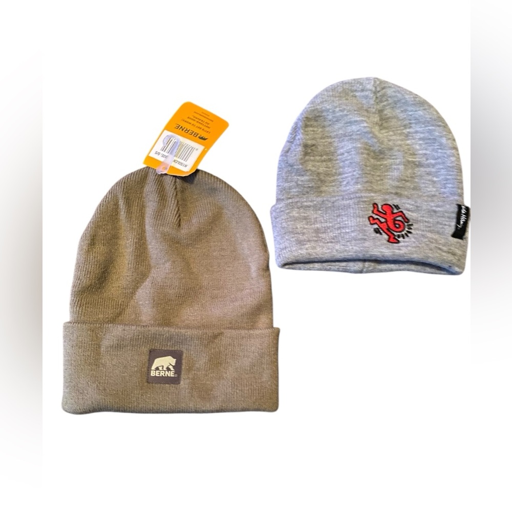 Lot of 2 Toques / Hats NWT Berne & NWOT Keith Haring O/S